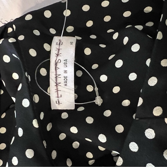 Flynn Skye Claire Polka Dot One Shoulder Ruffle Crop Top - Picture 2 of 3